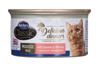 BUTCHER'S Classic Delicious Dinners z łososiem i krewetkami - puszka 85g