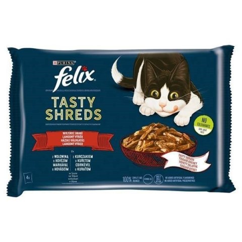 FELIX Tasty Shreds z Wołowiną i z Kurczakiem 4x80g