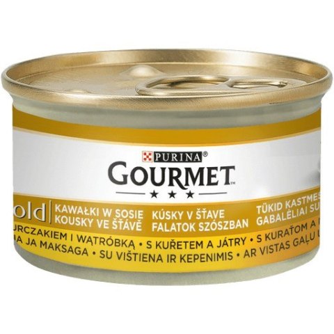 GOURMET GOLD Kurczak i wątróbka w sosie 85g