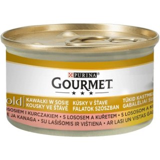 GOURMET GOLD Łosoś i kurczak w sosie 85g