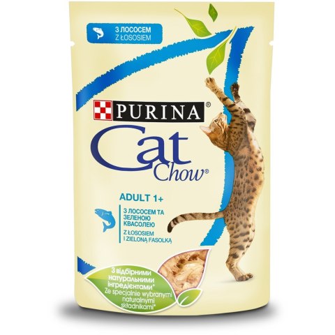 Purina Cat Chow z łososiem i zieloną fasolką w galaretce 85g