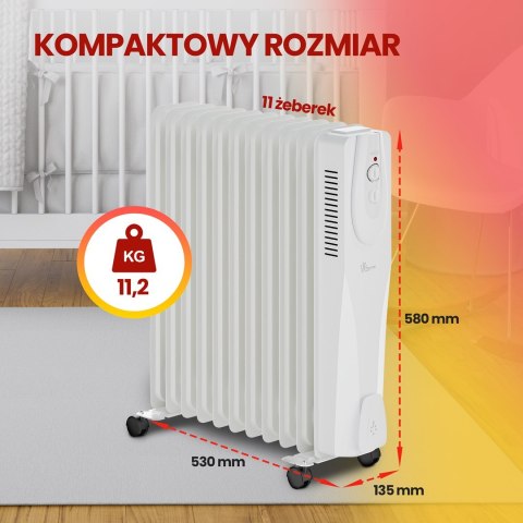 Extralink NY-25W1 | Elektryczny grzejnik olejowy | 2500W, 11 żeberek