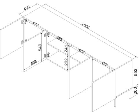 Komoda SIENA 200x40x75 kaszmir mat