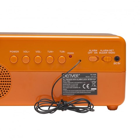 Radiobudzik retro Denver CR-425 pomarańczowy