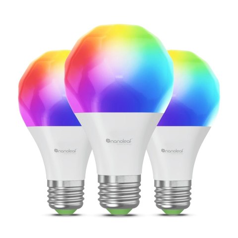 NANOLEAF ESSENTIALS Inteligentne żarówki Bluetooth A60 E27 Matter 9W 806LM kolor RGBCW 2700-6500K (NF080B02-3A19E) 3 szt.