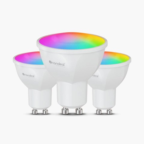 NANOLEAF ESSENTIALS Inteligentne żarówki Bluetooth MR16 GU10 Matter 5W 400LM kolor RGBCW 2700-6500K (NF080B02-3GU10) 3 szt.