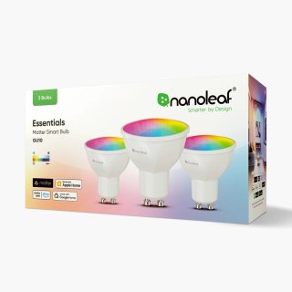 NANOLEAF ESSENTIALS Inteligentne żarówki Bluetooth MR16 GU10 Matter 5W 400LM kolor RGBCW 2700-6500K (NF080B02-3GU10) 3 szt.