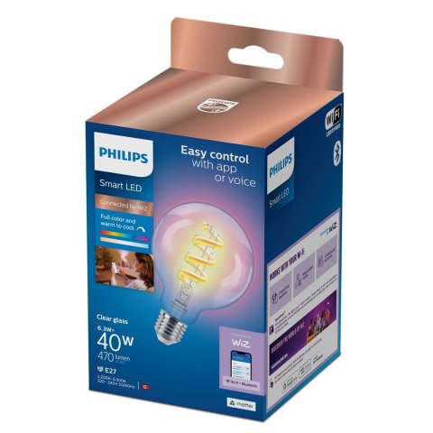 Philips Przezroczysta żarówka LED z widocznym spiralnym żarnikiem 40 W G95 E27