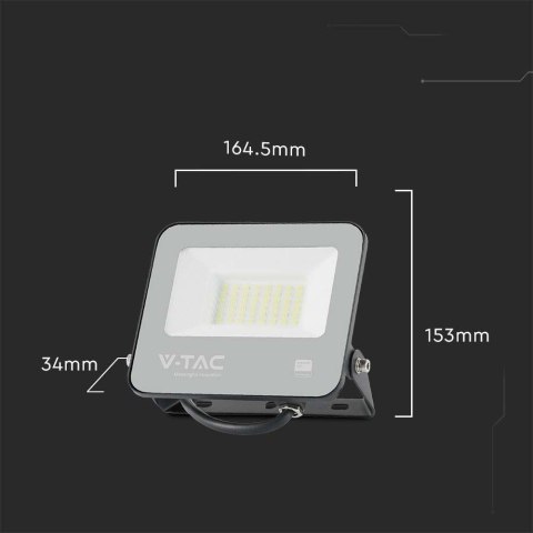 V-TAC PROJEKTOR LED V-TAC 30W 185LM/W CZARNY VT-44