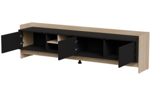 Szafka RTV PORTO 3D 190x38x50 dąb/czarny