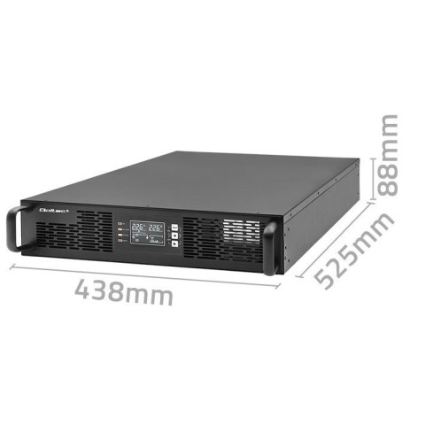 QOLTEC ZASILACZ AWARYJNY UPS DO RACK 1KVA | 1000W | POWER FACTOR 1.0 | LCD | EPO | USB | ON-LINE