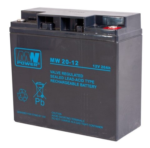 Akumulator MPL MW POWER MW 20-12 kwasowo-ołowiowy AGM bezobsługowy 12 V 20 Ah Czarny