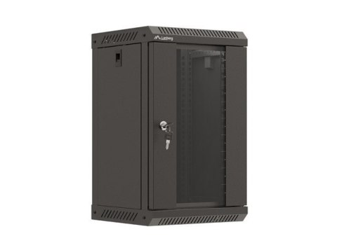 SZAFA INSTALACYJNA RACK WISZĄCA 10" 9U 300X300 CZARNA DRZWI PRZESZKLONE LANBERG (FLAT PACK)