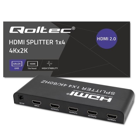 QOLTEC ROZDZIELACZ SPLITTER 4XHDMI 4KX2K | 6GB/S | 60HZ