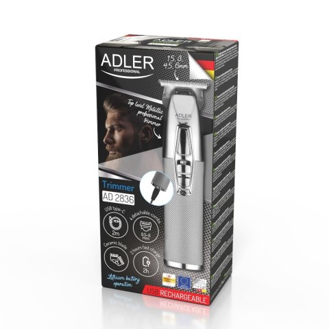 Trymer ADLER AD 2836s srebrny USB