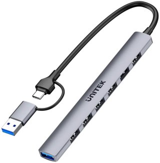 Unitek Hub USB-A/C 7w1 z adapterem