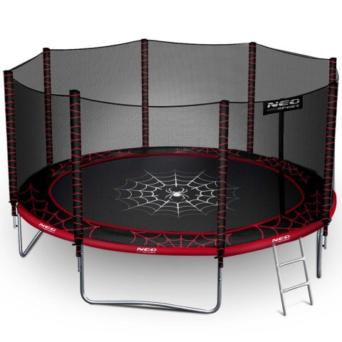 Trampolina ogrodowa 12ft/374cm z siatką zewnętrzną i drabinką Neo-Sport