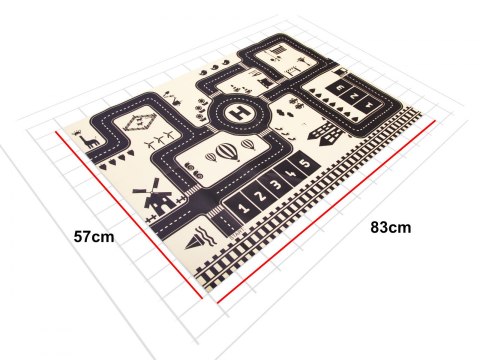 Mata do zabawy miasto ulica wodoodporna 83x57cm