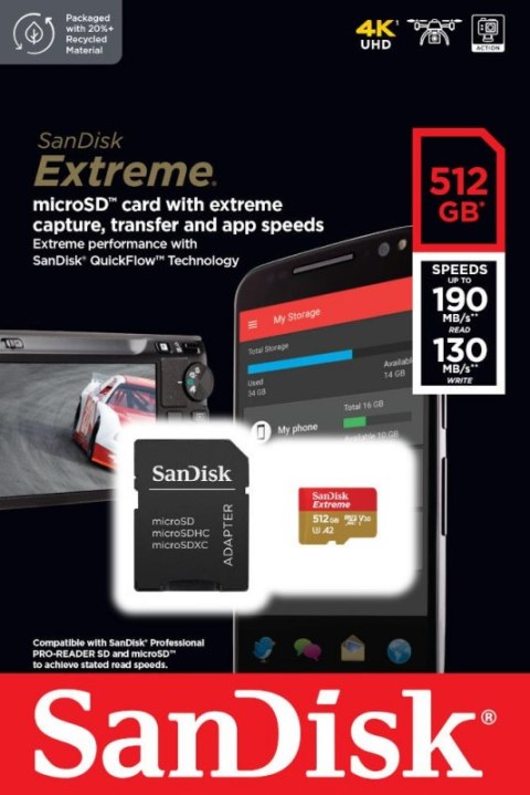 Karta pamięci SANDISK 512 GB Adapter SD