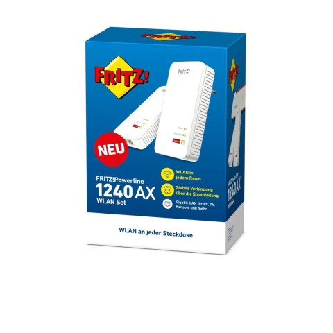 FRITZ!Powerline 1240 AX WLAN Set 1200 Mbit/s Przewodowa sieć LAN Wi-Fi Biały 2 szt.