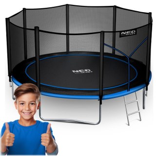 Trampolina ogrodowa 12ft/374cm z siatką zewnętrzną i drabinką Neo-Sport