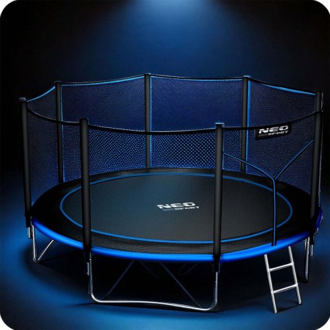 Trampolina ogrodowa 12ft/374cm z siatką zewnętrzną i drabinką Neo-Sport