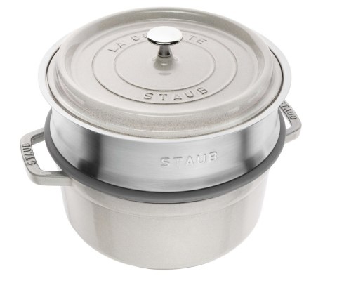 Garnek żeliwny okrągły z wkładem STAUB La Cocotte 40508-822-0 - 3.8 ltr. biała trufla Garnek żeliwny okrągły z wkładem STAUB La Cocotte 40508-822-0 - 3.8 ltr. biała trufla