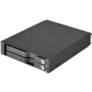 SilverStone SST-FS202B 3,5-calowy dysk HDD/SSD 3,5 cala z możliwością wymiany podczas pracy na 2 dyski twarde/SSD 2,5 cala