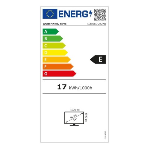 Wortmann AG TERRA 2427W V2 monitor komputerowy 60,5 cm (23.8") 1920 x 1080 px Full HD LCD Czarny