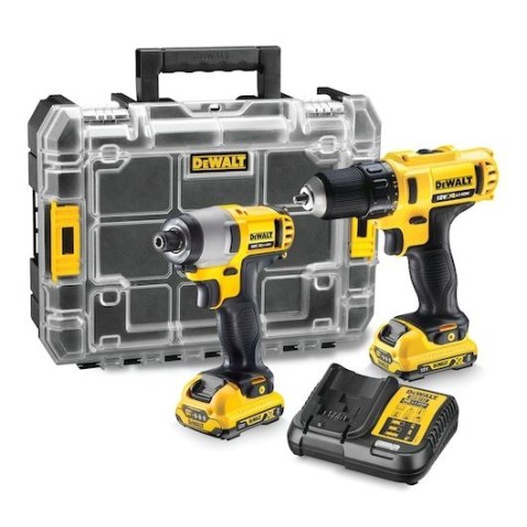 DeWALT DCK211D2T wkrętak zasilany/zakrętark udarowy Czarny, Szary, Żółty