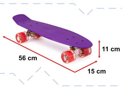 Deskorolka fiszka deska koła LED fioletowa