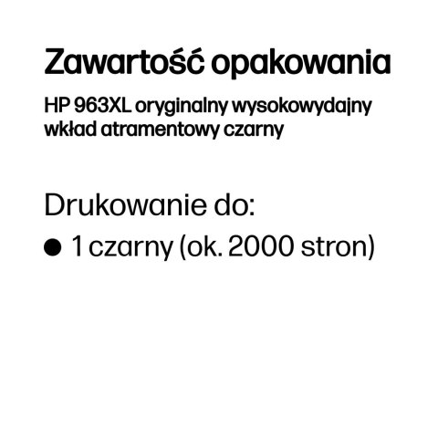 HP 963XL oryginalny wysokowydajny wkład atramentowy czarny