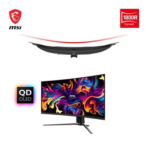 MSI MAG 341CQPDE QD-OLED, 86.4 cm (34") Zakrzywiony, 175Hz, Adaptive Sync, OLED, QD - DP, 2xHDMI