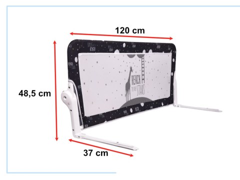 Barierka ochronna bramka osłonka do łóżka 120cm czarna