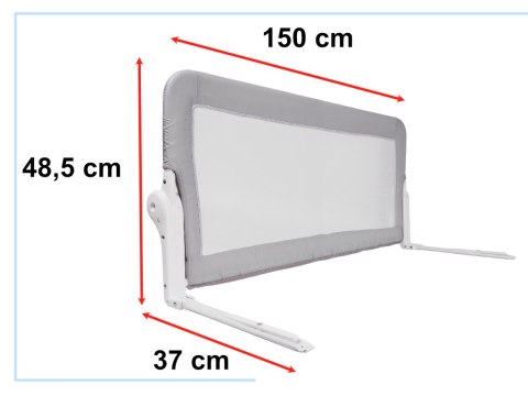 Barierka ochronna bramka osłonka do łóżka 150cm szara