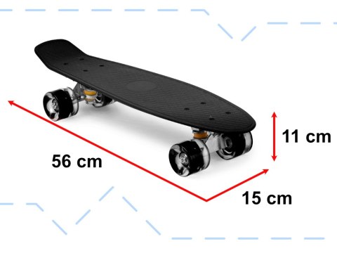 Deskorolka fiszka deska koła LED czarna