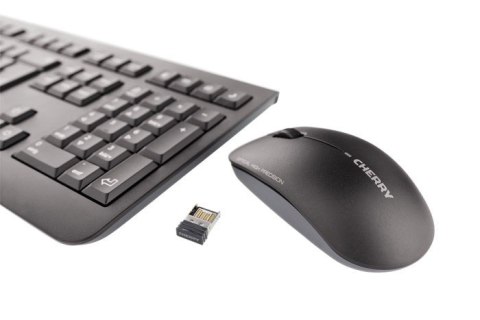 CHERRY DW 3000 klawiatura Dołączona myszka Uniwersalne RF Wireless AZERTY Francuski Czarny