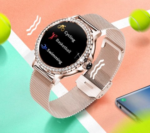 Smartwatch Damski Rubicon RNCF19-1 Różowe Złoto  Bransoleta + Pasek