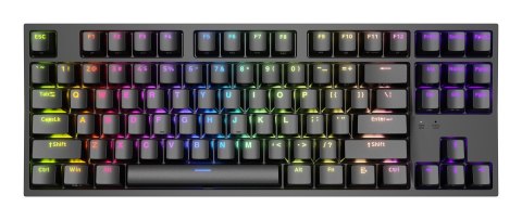 KLAWIATURA DLA GRACZY GENESIS THOR 404 TKL US PODŚWIETLENIE RGB MECHANICZNA CZARNA KAILH BOX BROWN