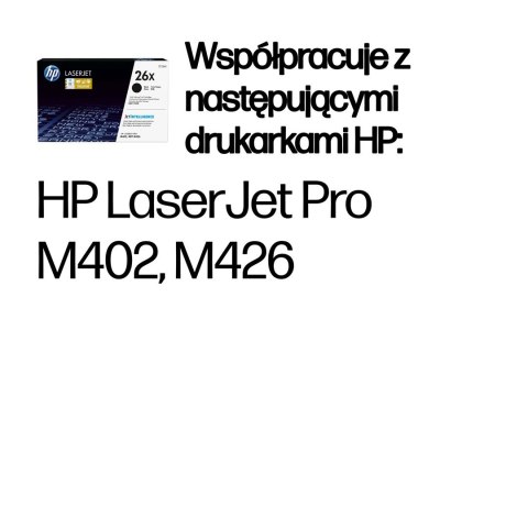 HP 26X oryginalny, wysokowydajny wkład z czarnym tonerem