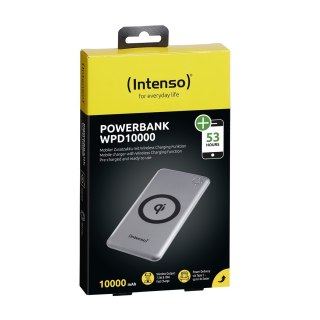 Intenso WPD10000 Litowo-polimerowy (LiPo) 10000 mAh Bezprzewodowe ładowanie Srebrny