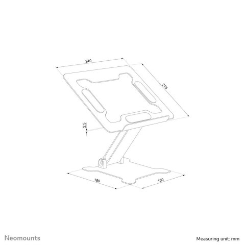 Neomounts DS20-740BL1 stojak na laptop Podstawka na notebooka Czarny 38,1 cm (15")