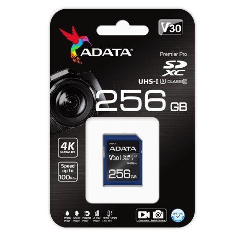 ADATA ASDX256GUI3V30S-R pamięć flash 256 GB SDXC UHS-I Klasa 10