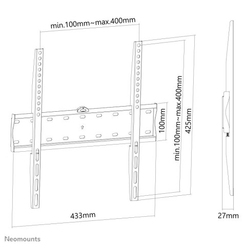 Neomounts by Newstar FPMA-W60 uchwyt do telewizorów 76,2 cm (30") Czarny