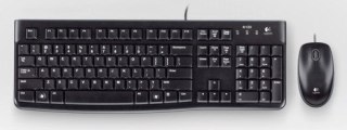 Logitech Desktop MK120 klawiatura Dołączona myszka USB AZERTY Francuski Czarny