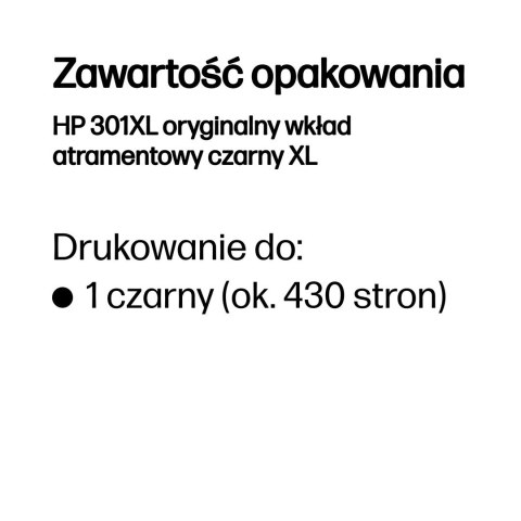 HP 301XL oryginalny wkład atramentowy czarny XL