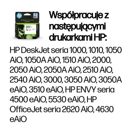 HP 301XL oryginalny wkład atramentowy trójkolorowy XL