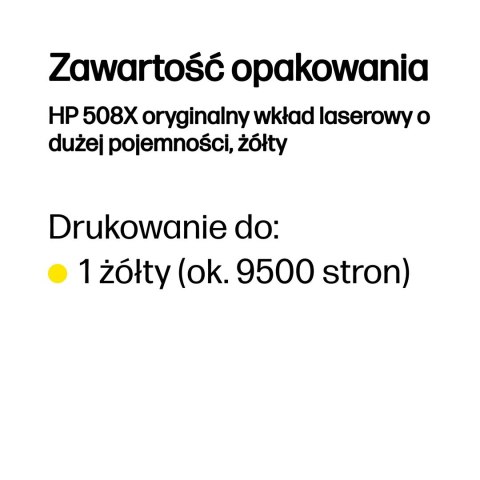 HP 508X oryginalny wkład laserowy o dużej pojemności, żółty