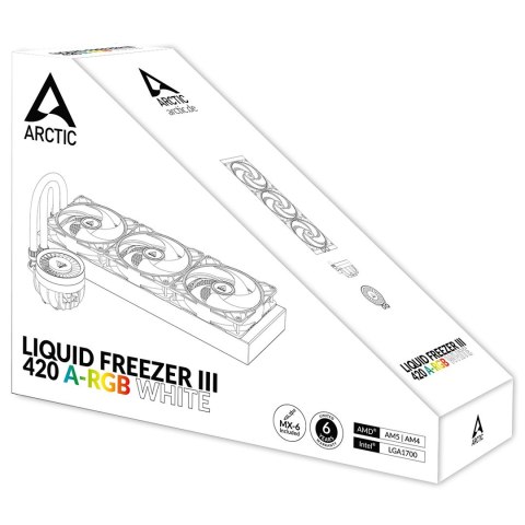 ARCTIC Liquid Freezer III 420 A-RGB Procesor Chłodnica cieczy all-in-one 14 cm Biały 1 szt.