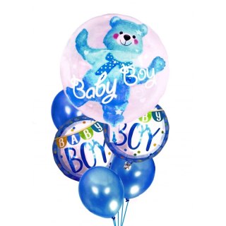 Balony na urodziny babyshower chłopca 6szt niebieskie